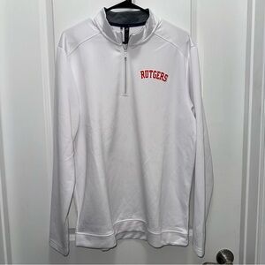 NWOT Adidas Rutgers Scarlet Knights White Quarter-zip